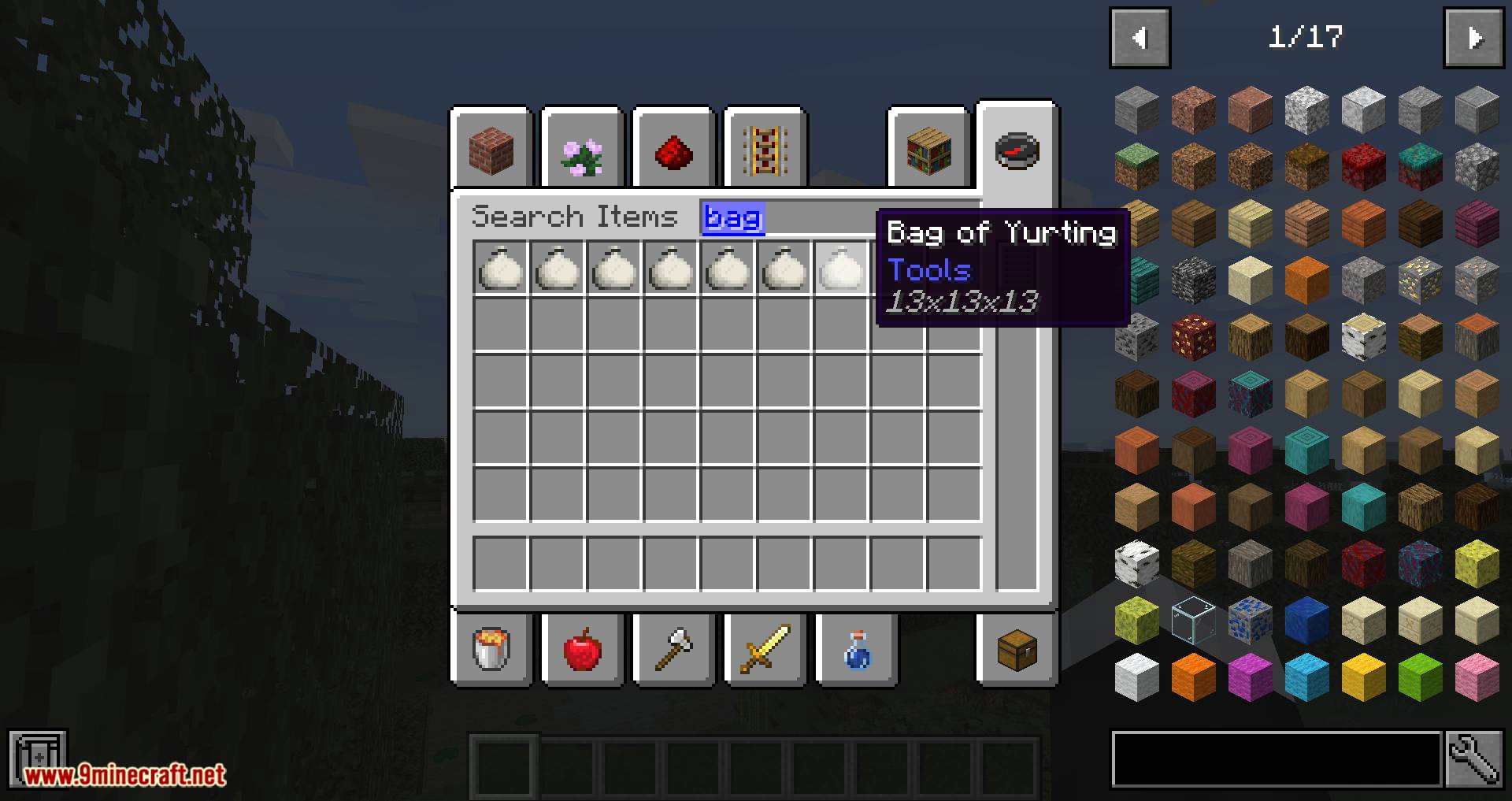 Bag of Yurting Mod 1.17.1| 1.16.x |1.15.x - The latest Minecraft Mods 1
