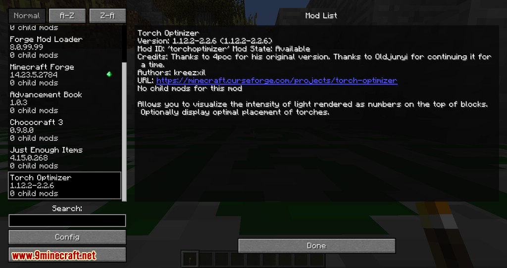 Torch Optimizer mod for minecraft 11